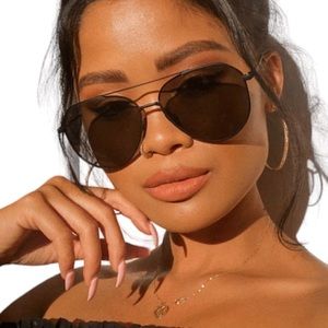 DIFF Dash Sunglasses Aviators Black Frame Grey Lenses Unisex